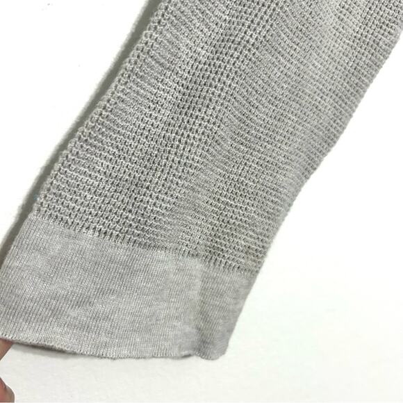 Eileen Fisher Grey Open Cardigan Long Sweater Organic Cotton Old Money Silk S-p - Picture 2 of 9